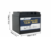 Grade A E Bike 12v 50ah Lithium Ion IP65 Battery Pack For Solar Panel
