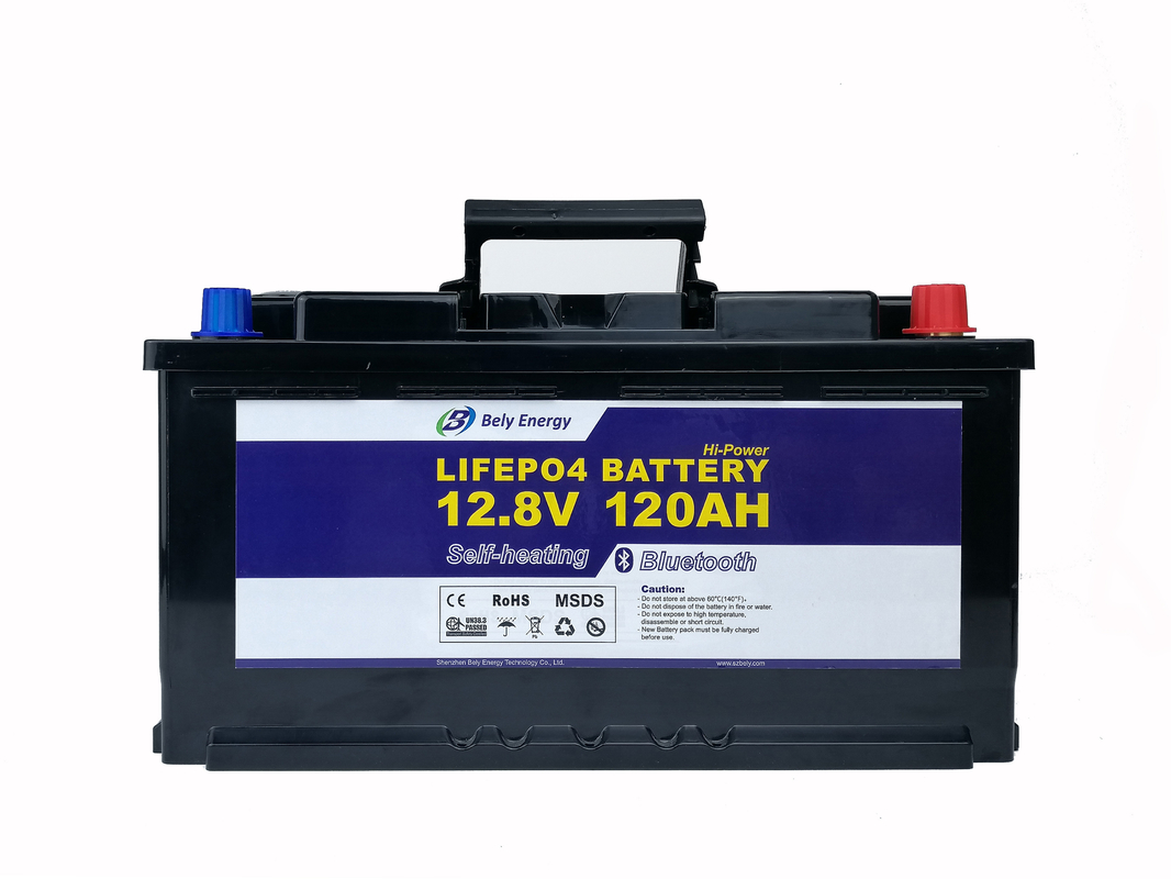 Electric Vehicles UPS 12.8V 120Ah Deep Cycle Lithium Battery Solar Self Heating