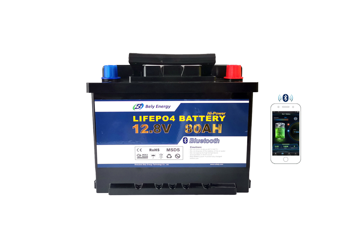 Bluetooth 12V 80AH Home Lithium Storage Battery For Car Camping