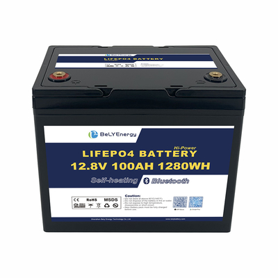 Rechargeable 12V100AH Li battery with BT and self-heating