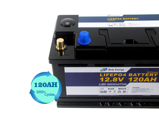 12 Volt 120Ah Lifepo4 Led Light Lithium Battery 12V Deep Cycle Rechargeable Battery